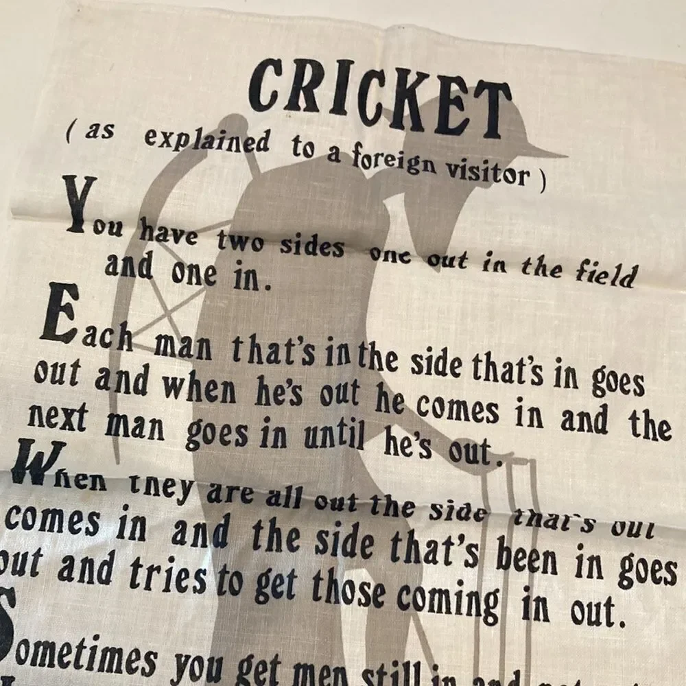 Ulster Cricket 6082 Tea Towel Irish Linen Marlebone Club Funny Humor 18.5x29